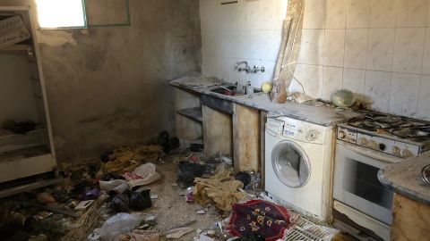 Halime Dervish was cooking in her kitchen when the airstrikes took place. Her two kids were wounded. They managed to get out of the house through a hole in a wall created by the blast.