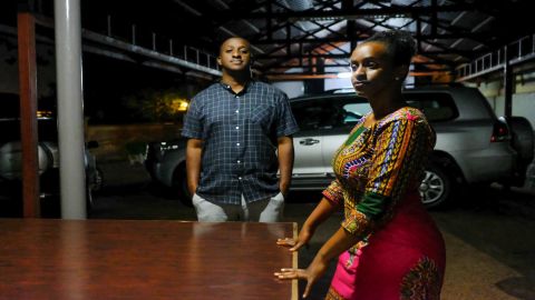 Arioste and Anne Rwigara, at home in Kigali.