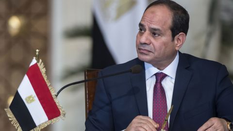 Egyptian President Abdel Fattah al-Sisi attends a press conference with his Russian counterpart (unseen) following their talks at the presidential palace in the capital Cairo on December 11, 2017. KHALED DESOUKI/AFP/Getty Images