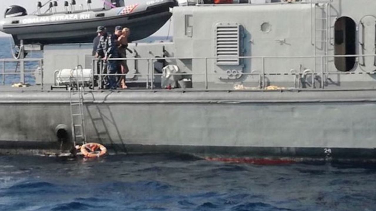 The Croatian Coast Guard rescues a British woman from the Adriatic.