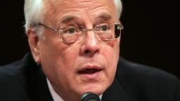 Washington, UNITED STATES:  John Dean, White House counsel to former US president Richard M. Nixon, answers a question during a Senate Judiciary Committee hearing 31 March 2006 in Washington, DC on "An Examination of the Call to Censure the President."  Dean, convicted with obstruction of justice in the Watergate scandal, has compared US President George W. Bush's conduct to that of Nixon's, saying both authorized warrantless wiretapping and both broke the law.    AFP PHOTO / TIM SLOAN