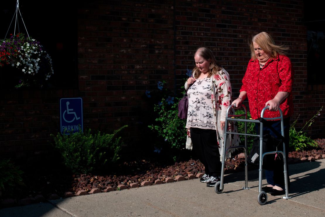 Donna Stephens, left, with Aimee Stephens, who has suffered health problems in recent years.