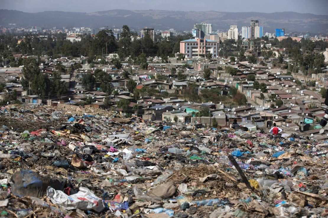 A view of Addis Ababa from Koshe -- the main landfill on the outskirts of the city.