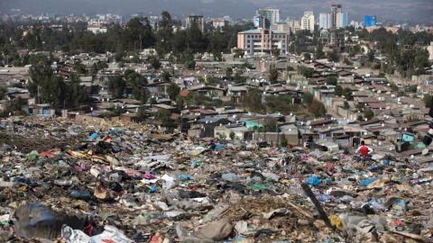 A view of Addis Ababa from Koshe -- the main landfill on the outskirts of the city.
