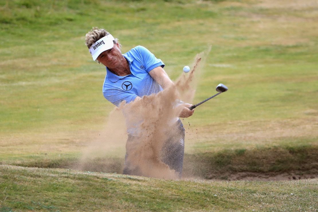 Langer in action at this year's Open championship at Carnoustie. 