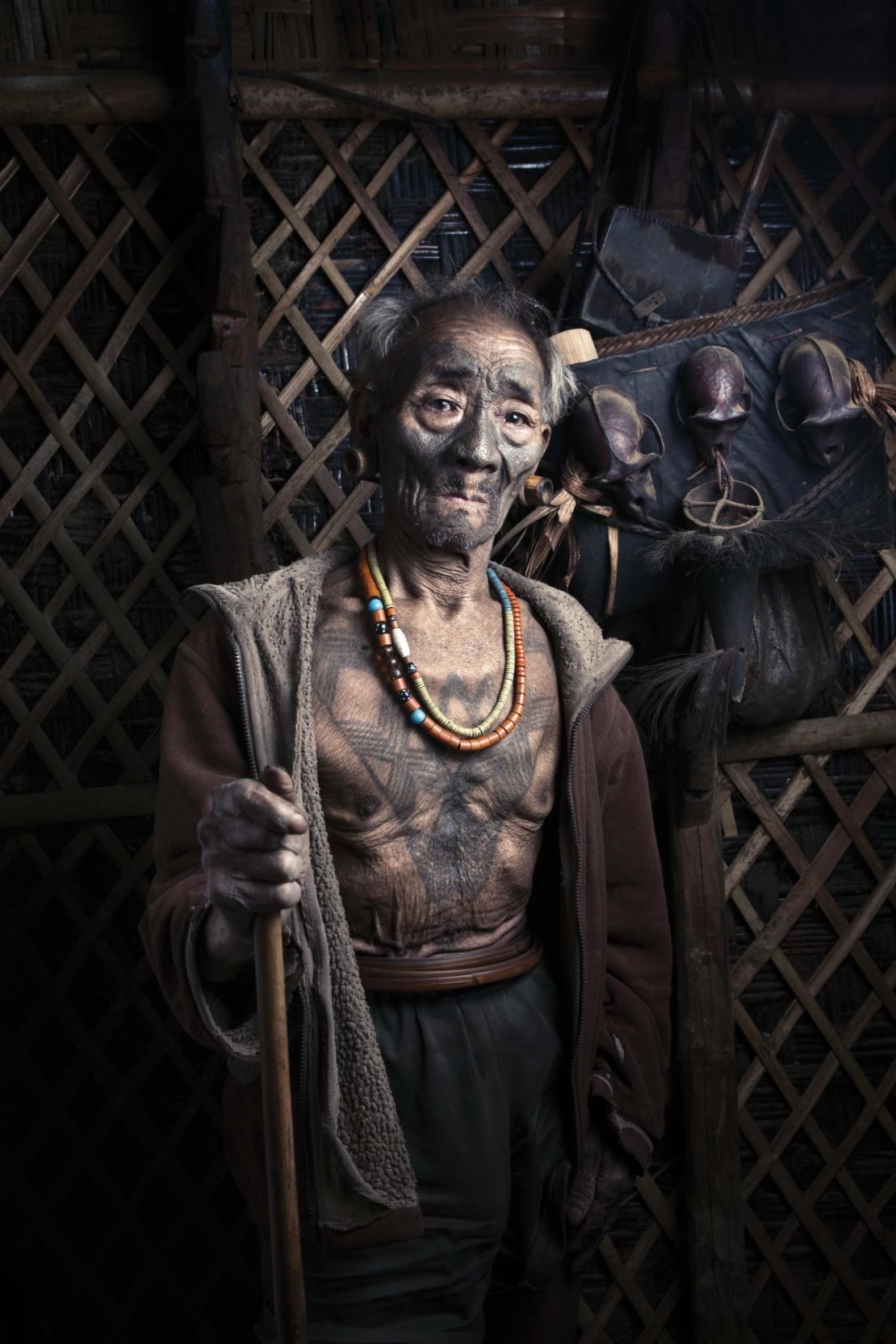 Bos captured many of the headhunters inside their traditional longhouses.