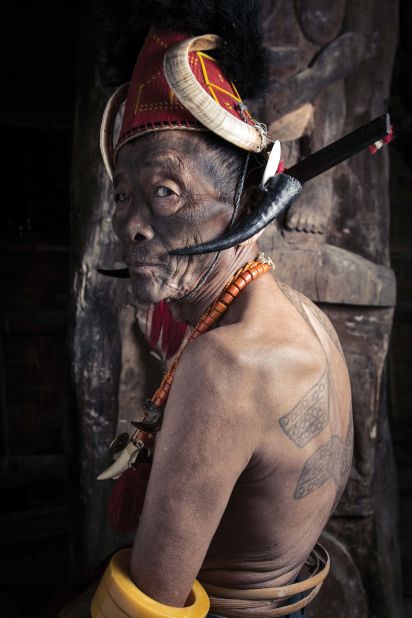 Peter Bos shot a series of portraits depicting Nagaland's headhunters. The images are featured in book,  "The Konyaks: Last of The Tattooed Headhunters." Scroll through the gallery to see more images from the project.