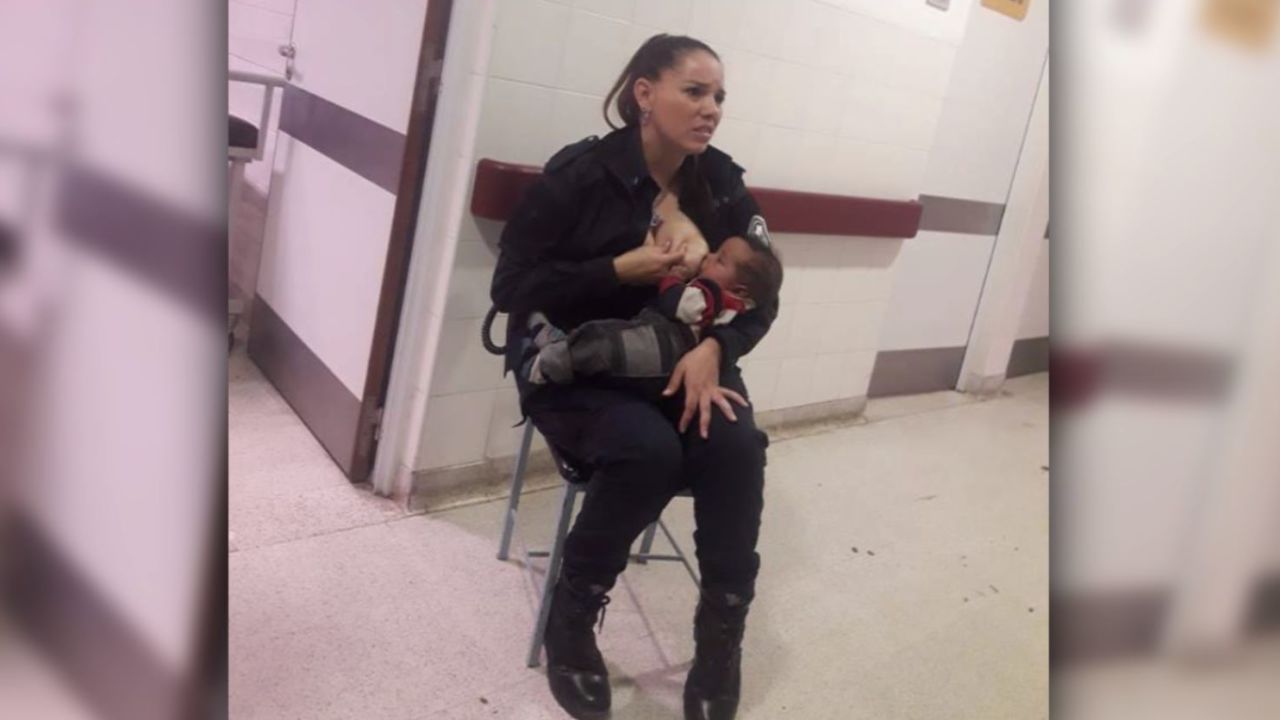 argentina officer breast feeding
