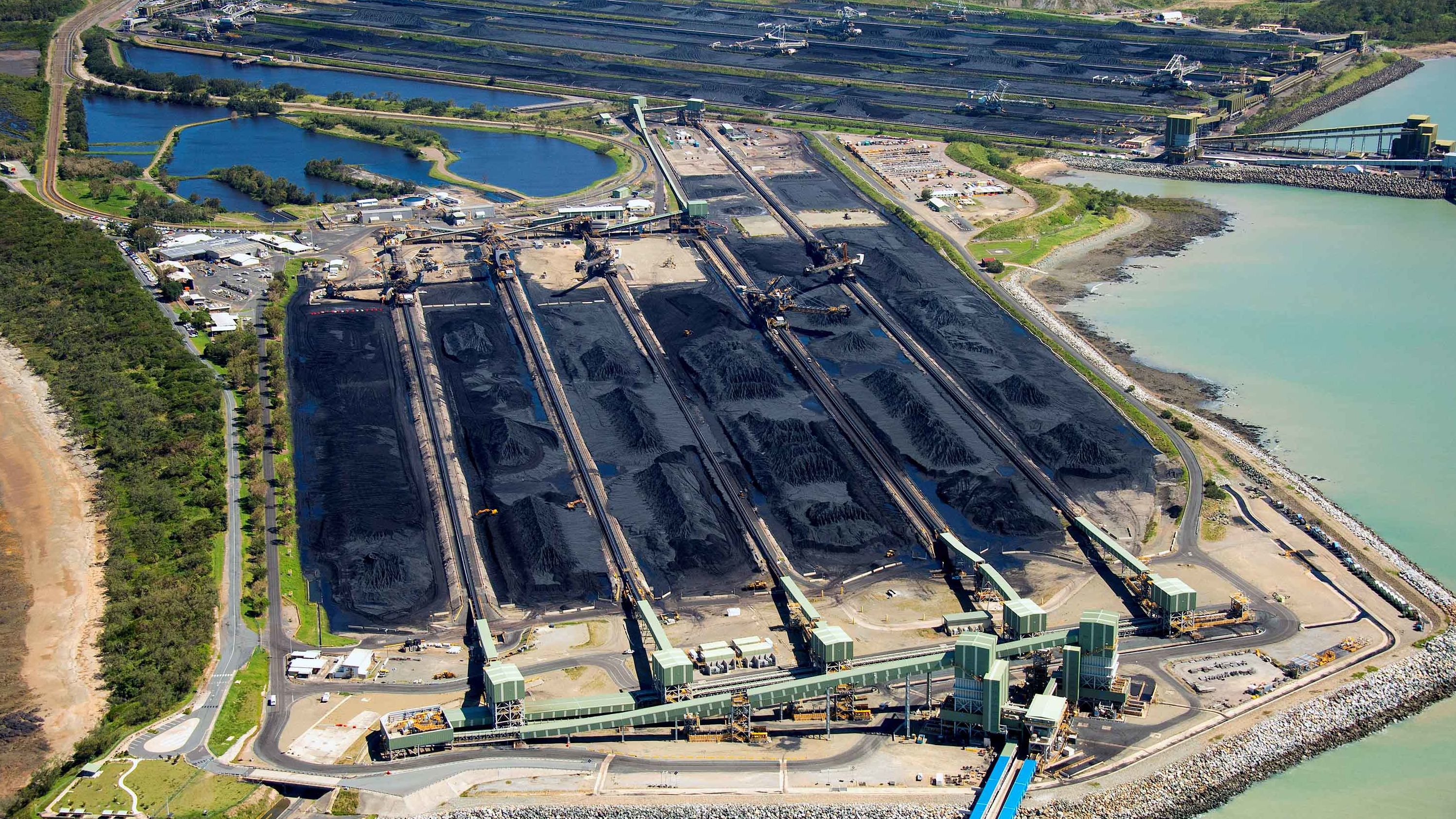 Coal sits at the Hay Point and Dalrymple Bay Coal Terminals south of the Queensland town of Mackay in Australia.