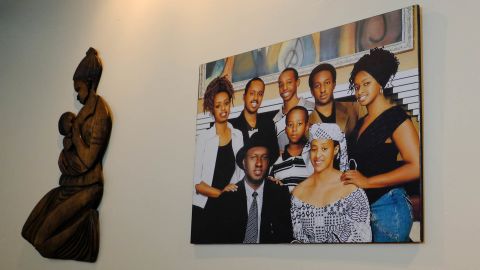 Diane Rwigara, far left, is seen in a family portrait at the Rwigara home in Kigali.