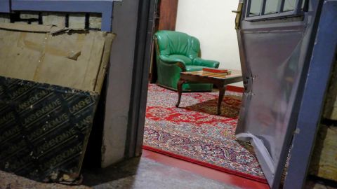 The family say police bashed in this door and damaged other parts of their property when Diane, Anne and Adeline Rwigara were arrested.