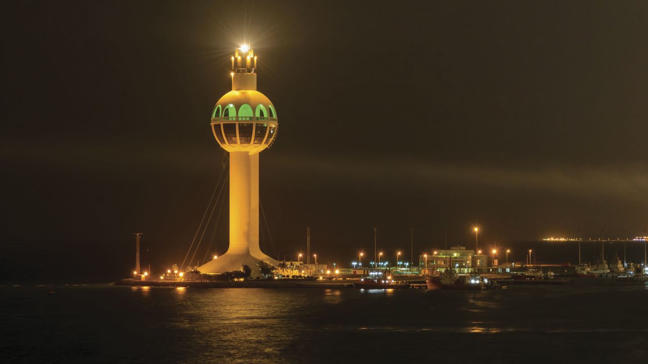 <strong>New designs: </strong>The book also features more modern lighthouses, such as the Jeddah Port Control Tower, opened in 1990. <em>Pictured here: Jeddah Port Control Tower, Saudi Arabia</em>