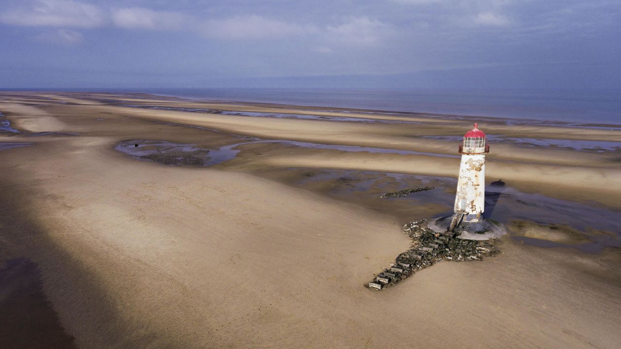 Point of Ayr Lighthouse, Talacre Beach, Flintshire, Wales