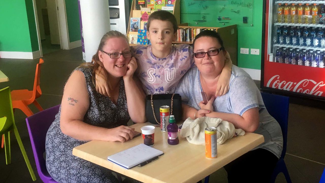 Elaine Packer (L) and Lindsey McClean (R) attend the center along with McClean's 10-year old son Reece.