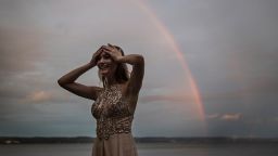 A rainbow appears over the Hudson River shortly after Cara Pressman's Sweet 16 birthday party began. Cara became a viral sensation late last year after Aetna denied her a minimally invasive brain surgery to stop her seizures. She finally got the surgery in July, fully covered by Aetna.