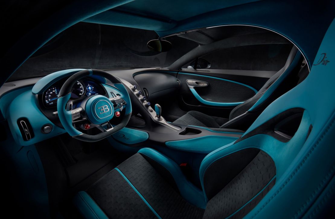 The interior of the Bugatti Divo is intended to have a very technical, rather than warm and luxurious, appearance.