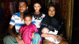 Meher, 25 years old, her baby daughter Yasmin, her son (age 2), her daughter (age 5) and her husband.
