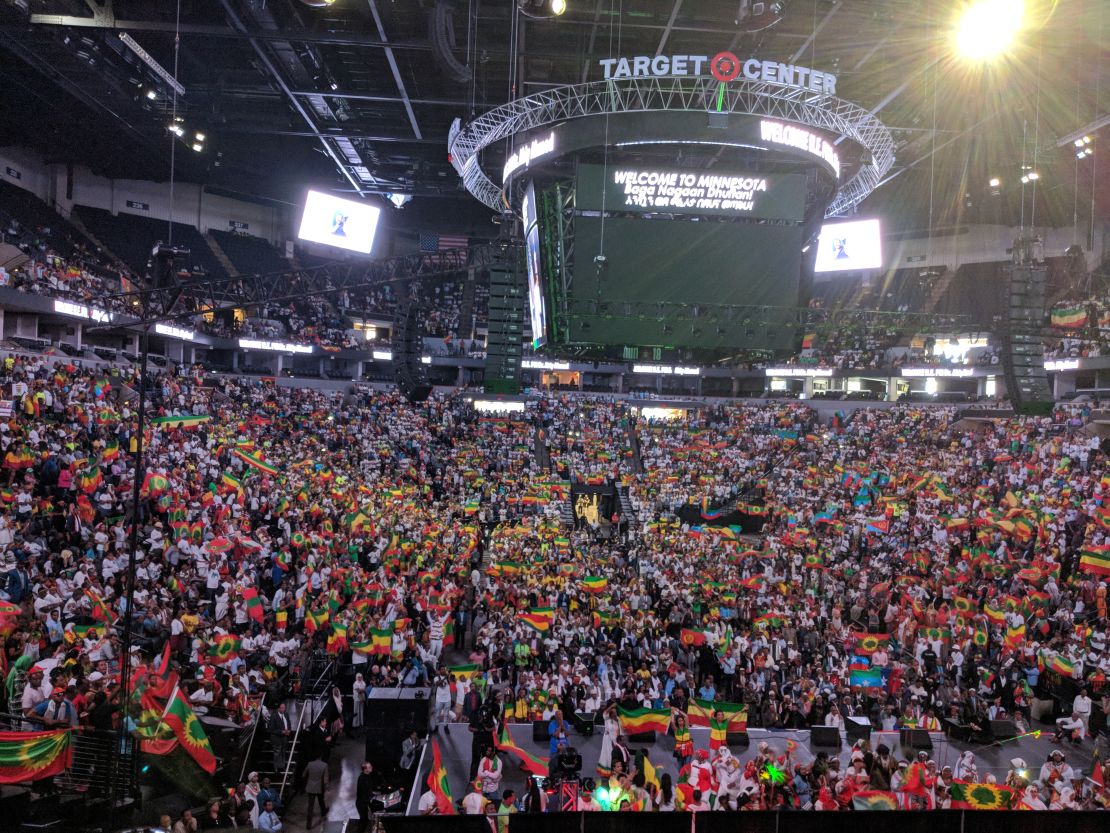 The crowd at the Minnesota rally held by Ethiopian Prime Minister Abiy Ahmed.