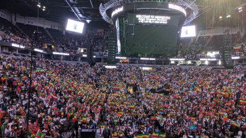 The crowd at the Minnesota rally held by Ethiopian Prime Minister Abiy Ahmed.
