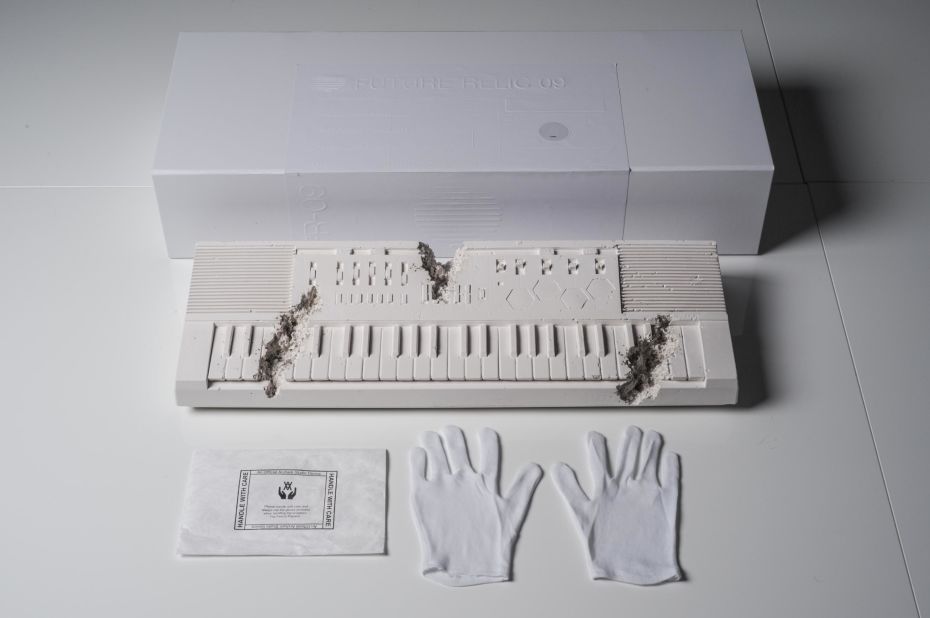 A keyboard sculpture from Arsham's "Future Relic" series.