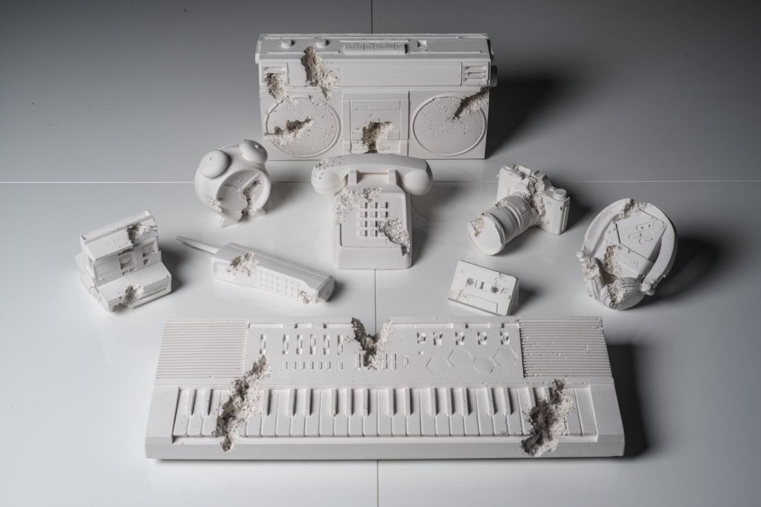 Items from Daniel Arsham's "Future Relic" project.