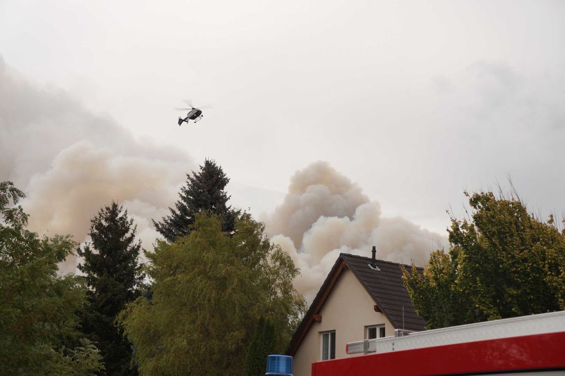 Residents in the village of Frohnsdorf were evacuated Thursday as the fires took hold.