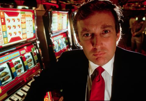 Trump attends the opening of his new Atlantic City casino, the Taj Mahal, in 1989.