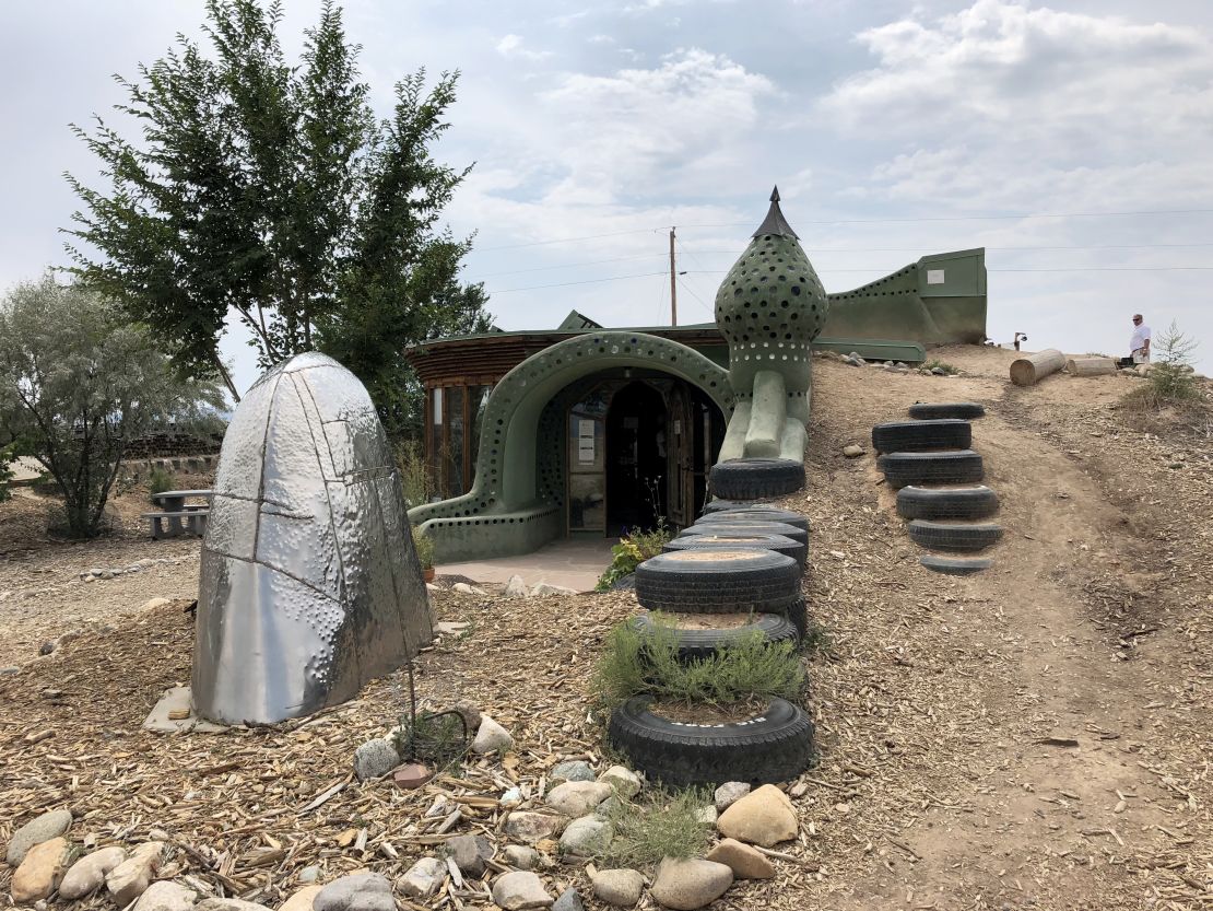 The visitors' center at Earthship Biotecture.