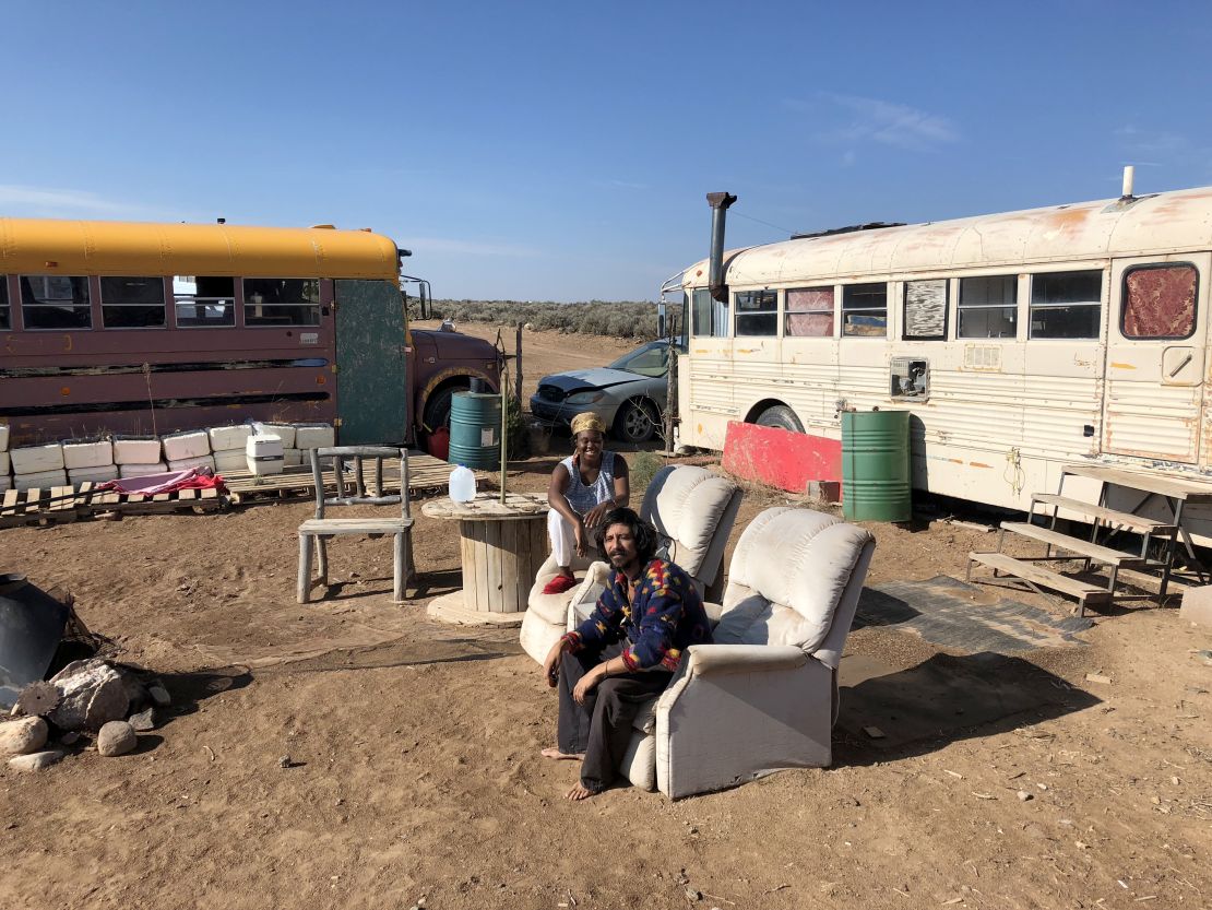 Rosie Ruby and Ross Charmoli live in a retrofitted school bus.