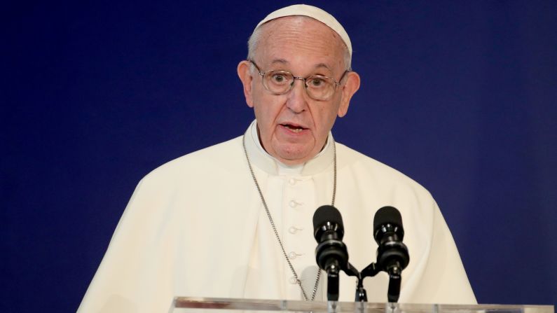 Speaking in a hall in Dublin Castle on Saturday, <a href="index.php?page=&url=https%3A%2F%2Fwww.cnn.com%2F2018%2F08%2F25%2Feurope%2Fpope-francis-ireland-visit-intl%2Findex.html" target="_blank">Pope Francis addresses the sexual abuse scandal</a> within the Catholic Church, saying, "the failure of ecclesiastical authorities -- bishops, religious superiors, priests and others -- adequately to address these appalling crimes has rightly given rise to outrage, and remains a source of pain and shame for the Catholic community. I myself share those sentiments."