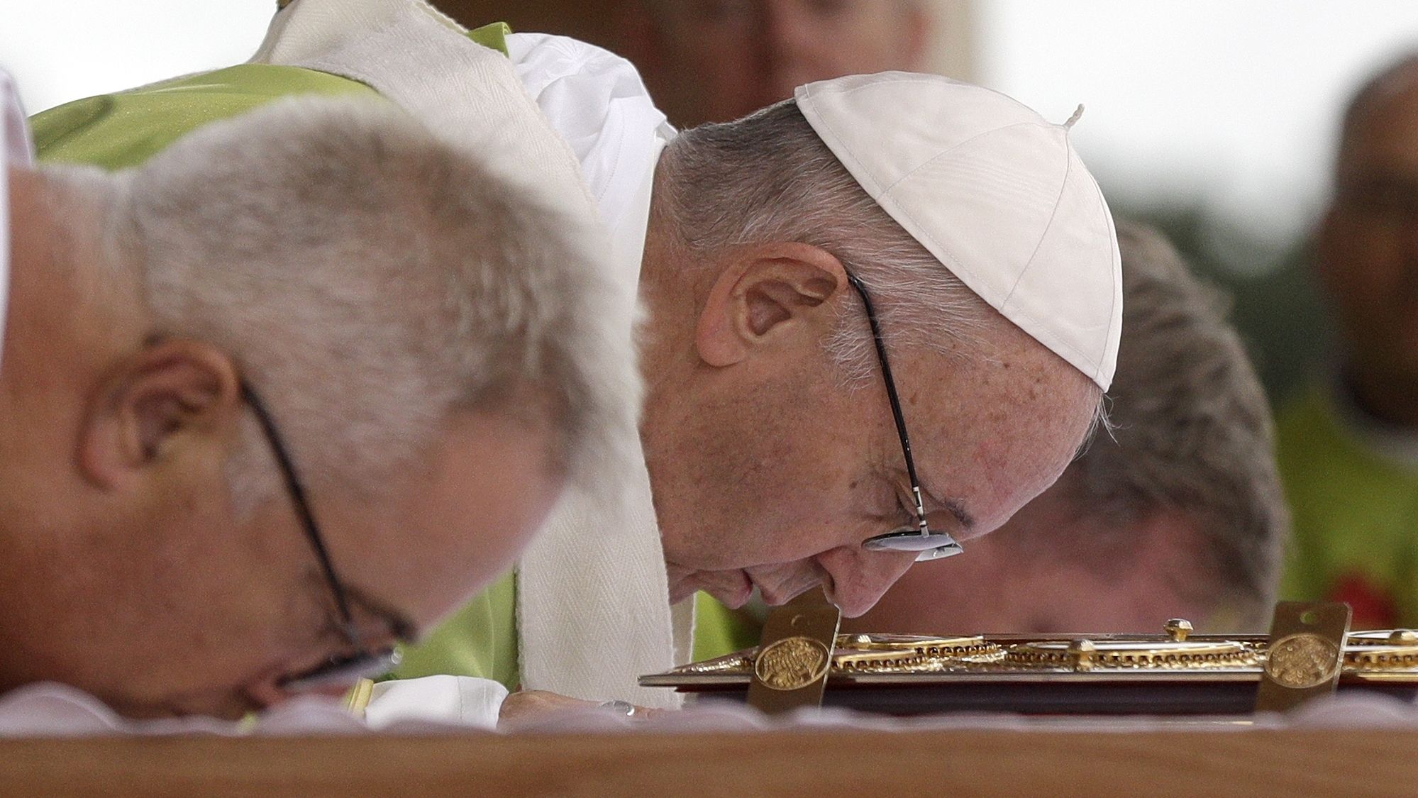 Pope Francis celebrates Mass at Phoenix Park in Dublin, Ireland, on Sunday.