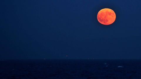 Full moon shines over Japan.