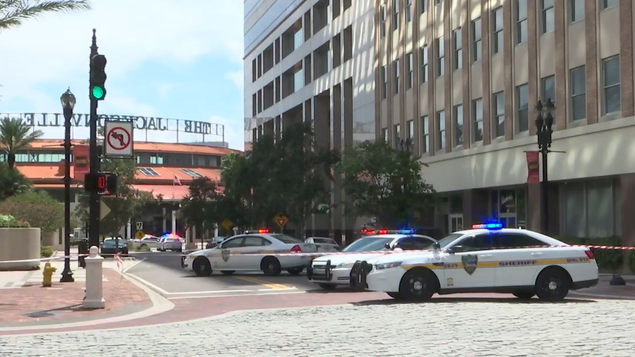 Police responded to a shooting at the Jacksonville Landing on Sunday,  August 26, 2018.
