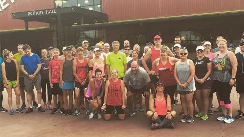 The No Regrets Running group gets ready to run for Tibbetts.