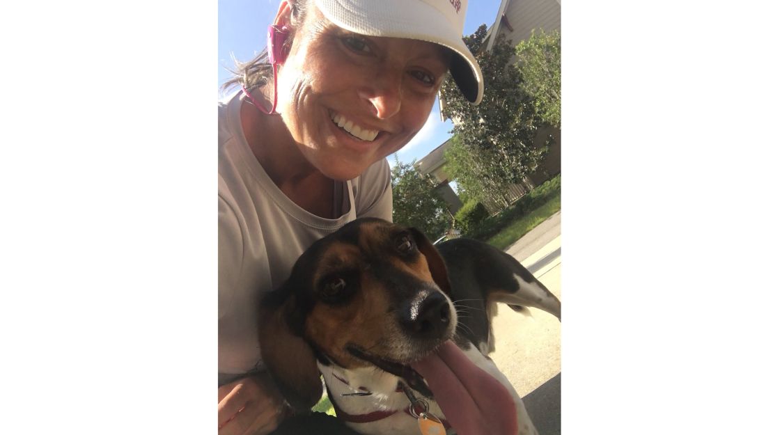 Wendi Cannon and her running companion.
