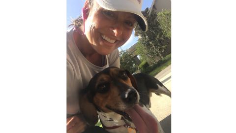 Wendi Cannon and her running companion.