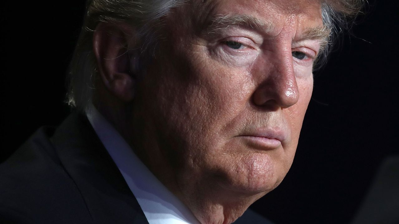 WASHINGTON, DC - FEBRUARY 02: (AFP OUT)  U.S. President Donald Trump listens to remarks at the National Prayer Breakfast February 2, 2017 in Washington, DC. Every U.S. president since Dwight Eisenhower has addressed the annual event.  (Photo by Win McNamee/Getty Images)