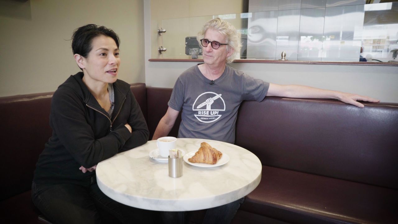 Belinda Leong, left, sits with her business partner, Michel Suas. 
