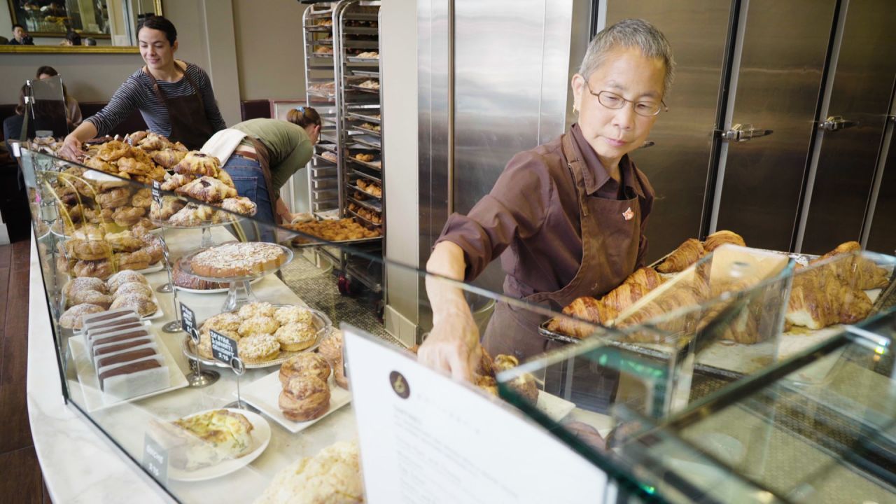 <strong>An informal elegance:</strong> A native San Franciscan, Leong (far left) wanted her pastries to taste as good as those she ate in Paris, but she didn't want her bakery to have a stuffy feel. "Here in California, it's laid back, it's relaxed," she says,