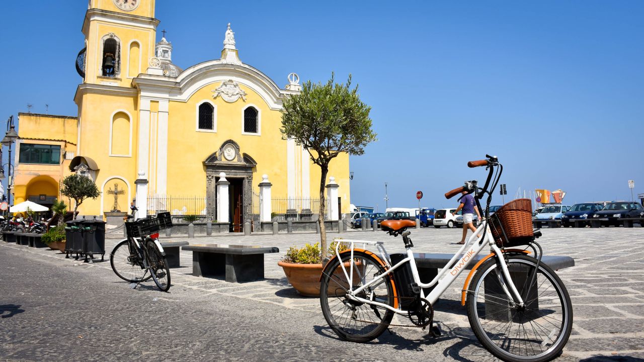 <strong>Pedal power: </strong>Since cars are restricted on Procida, one of the best ways to get around is by bicycle. Electric bikes are now increasingly popular. 