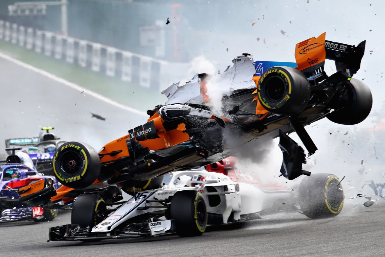 Fernando Alonso's spectacular crash at Sunday's Belgian Grand Prix reignited the debate around driver safety, specifically the new "halo." Built around the cockpit to protect drivers from debris, it appeared to come to the rescue of Charles Leclerc as Alonso's airborne car bounced off it and over him.