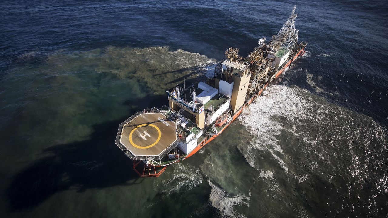 In Namibian waters off the west coast of Southern Africa, enormous mining vessels suck diamonds from the seabed.