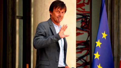 French Environment Minister Nicolas Hulot leaves the Élysée palace after the weekly cabinet meeting on August 22 in Paris.