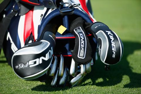 DeChambeau uses irons that are all the same length -- 37.5 inches -- and he often stamps them with a name rather than a number.