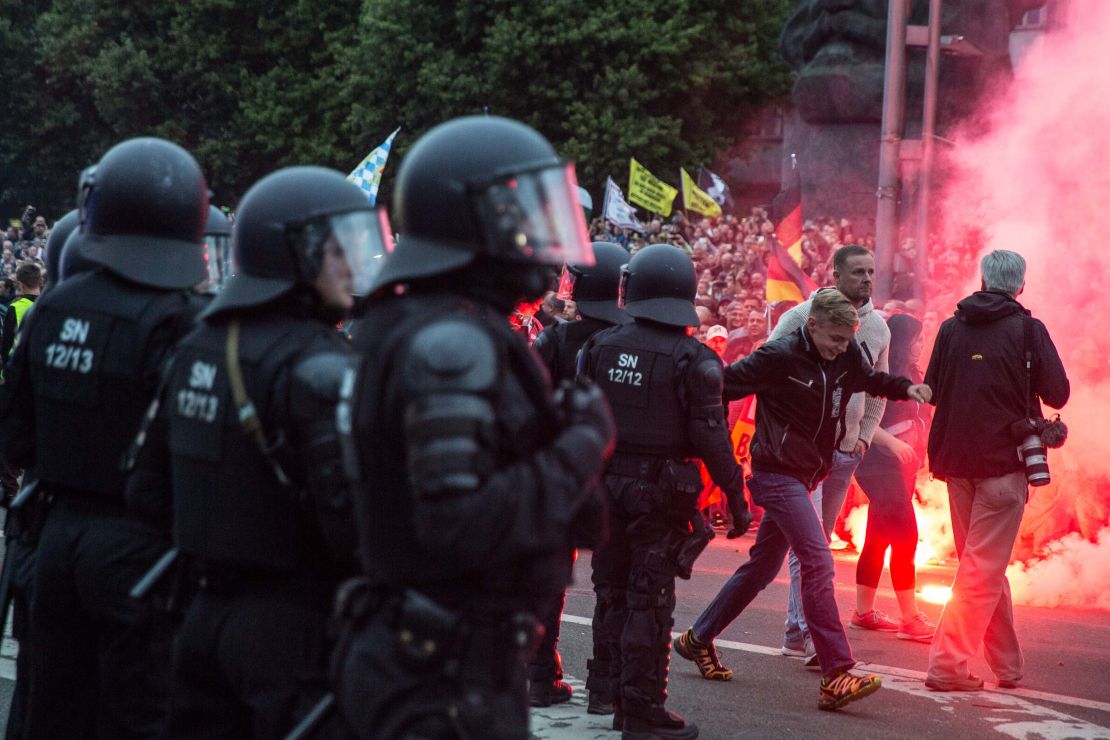 German media accused police of being unprepared for Monday's protests.