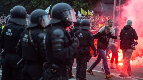 German media accused police of being unprepared for Monday's protests.