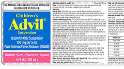 Consumers should discontinue use of recalled children's Advil.