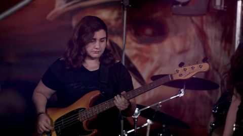 Alma Doumani, the band's bassist.