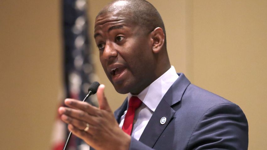 Democratic gubernatorial candidate Andrew Gillum speaks during a candidates forum hosted by the Florida League of Cities, Wednesday, Aug. 15, 2018, in Hollywood, Fla. (AP Photo/Lynne Sladky)