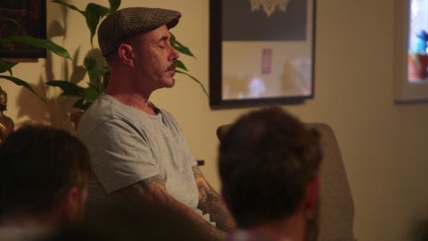 Vinny Ferraro leads a group meditation session in San Francisco.